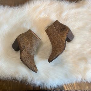 Lucky Brand Leopard Print Booties Sz 10